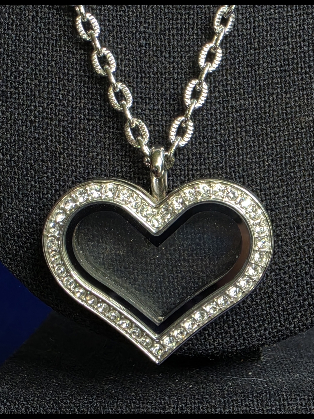Origami Owl Crystal Heart Memory Locket Necklace